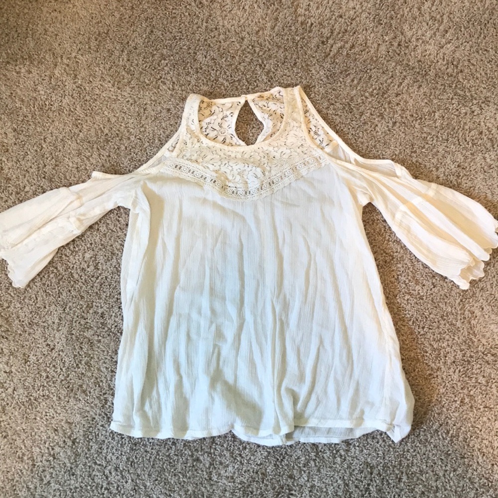 open shoulder blouse